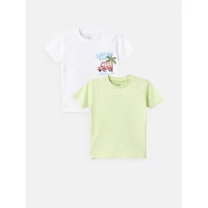 LC Waikiki Crew Neck Short Sleeve Printed Baby Boy T-Shirt 2 Pieces