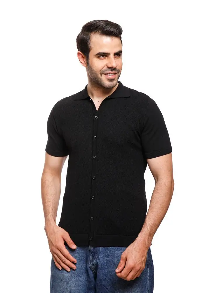 Coup Coup - Woven Polo-Shirt with Short Sleeves