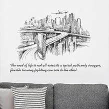 City Sketch Silhouette Stickers For Bedroom Living Room Sitting Room Bathroom Kids