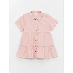 LC Waikiki Shirt Collar Short Sleeve Baby Girl Dress