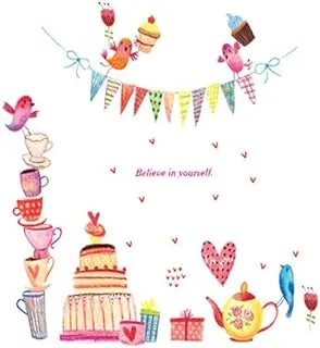 Happy Birthday Cake Party Children's Wall Stickers DIY Removable Wall Decals, 2724626228508