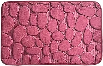 Memory Foam Non-Slip Soft Water Absorbing Bath Mat (Wine Red, 30 X 60cm)