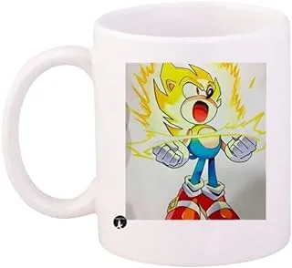 RYN PRINTED Design Game Sonic/Character Printed Mug White Yellow Red Standard Size