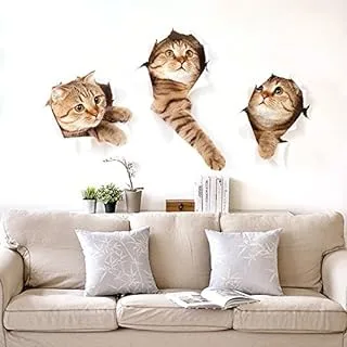 Kitten wall 3D simulation decoration living room pet shop decoration stickers