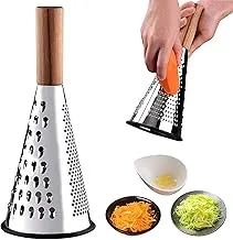 Cheese Vegetable Grater Wooden Handle Grater, Multi-Function Stainless Steel Grater, Plastic Free Kitchen Grater, Vegetable Grater for Carrot and Potato