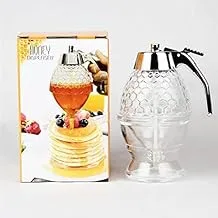 Honey Dispenser, Acrylic Syrup Dispenser Container Squeeze Bottle Honey Jar Juice Dispenser Honey Bee Drip Bottle 3088TT