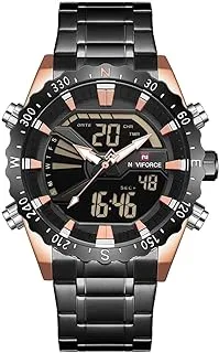 Naviforce Men's Water Resistant Analog Digital Watch 9136S RG-B-B