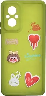 Sweets High Quality Silicone Back Cover With 3D Shapes For Robust Protection Against Drops Impacts For Realme C67 - Green