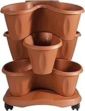 Bama CLOVER vase Set. 3pcs. w/saucer 30015A TERRACOTTA