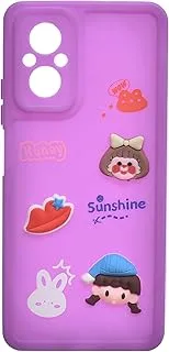 Sweets High Quality Silicone Back Cover With 3D Shapes For Robust Protection Against Drops Impacts For Realme C67 - Purple