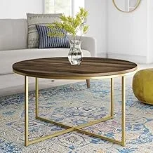 Vinchi Coffee Table, 75 cm, Gold/wood - VW82