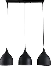 Triple Black Metal Hanging Chandelier For Ceiling Lighting