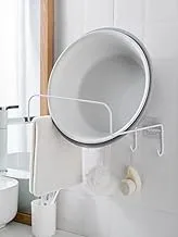 Free Hanging Rack Kitchen Wash Basin Suction Cup Bathroom Sink Rack Wash Basin Rack Hook Rack (White)