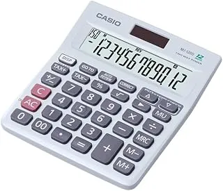 Casio MJ-120DPLUS-BUWADPW 12 Digits Practical Calculator, White