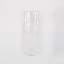 360 Degree Glass Homemade Juice Water Pitcher with Cup Set, Clear