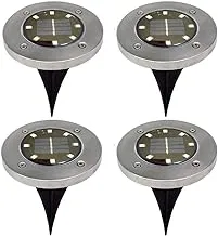 Solar Ground Lights, 8 LED Solar Garden Outdoor In-Ground Light, Waterproof Sensing Landscape Lights for Lawn Pathway Yard Driveway Patio Walkway Pool Area, White Light (4 Pack)