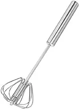 Stainless Steel Whisks, Hand Push Whisk Blender Semi-Automatic Whisk Mixer Egg Milk Beater Milk Frother Rotating Push Whisk Mixer for Blending, Whisking, Beating & Stirring (14 inches)