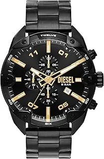 Diesel Men's 49mm Spiked Chronograph Black Stainless Steel Bracelet Watch (Model: DZ4644)