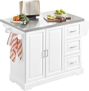 SoBuy FKW41-ST Luxury Kitchen Trolley with Stainless Steel Plate Kitchen Cabinet Sideboard with Expandable Work Surface W x H x D x H x H x H x 25 cm