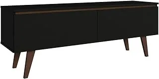 MADESA TV Stand with 2 Doors, for TVs up to 55 Inches, Wood, 136 W x 50 H x 36 Cm D – Black