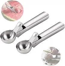 Freewalk Ice Cream Scoop - Ice Cream Scoop Set, 2 Pcs 304 Stainless Steel Ice Cream Scoop Trigger Include 2 pack（2 Inch), Melon Scoop (Cookie Scoop) (Easy to Trigger)