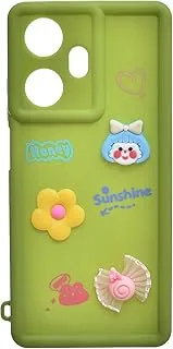 Sweets High Quality Silicone Back Cover With 3D Shapes For Robust Protection Against Drops Impacts For Realme C55 - Green