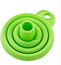 Kitchen Food Grade FDA Approved Silicone Folding Funnel for Cooking Water Bottle Liquids and Powders Green 1pc