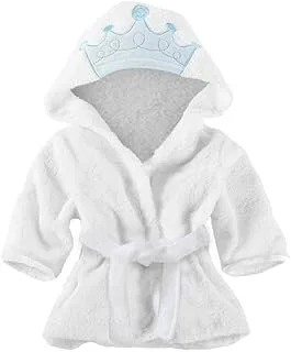 Mamas Gift Little Prince Bath Robe for 0-18 Months Boys, White/Blue