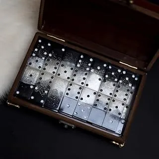 Dominoes luxury Set With High Quality Box (black&gold)