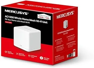 MERCUSYS Halo H30G(1-Pack) AC1300 Whole Home Mesh Wi-Fi System 1.3 Gbps Dual Band WiFi Gigabit Wireless Router 1300 Mbps Speed Coverage, White