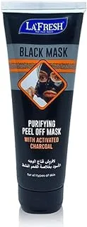 la'Fresh Face Mask of Purifying Charcoal Peel Off Mask - Deep Cleanse, Blackhead Remover, Pore Shrinking & Skin Brightening - 120ml