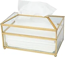 SLHEQING Cosmetic Organiser Beauty Organiser Box Gold Tissue Box Living Room Coffee Table Storage Box