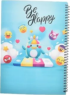 WKW High Quality A4 Spiral Lined NoteBook 80 Sheets For Students And Office - Multi Color