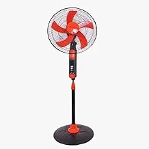 Carnival Force Stand Fan With Remote Control,18 Inch,5 Blades,Timer,3 Speeds,Swing Switch SFZ1820R Black/Red