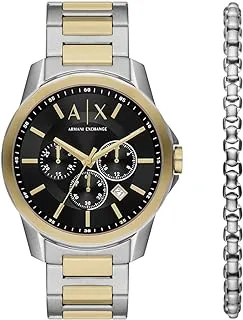 Armani Exchange Chronograph Two-Tone Stainless Steel Watch and Bracelet Set - AX7148SET, MULTI, bracelet