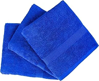 Signoola Face towel Set Of 3 Pcs 60 x 40 cm Blue Scot Solid, 100% cotton.