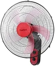 Carnival Force Wall Fan With Remote Control,18 Inch,5 Blades,Timer,3 Speeds,Swing Switch WFZ1820-5R White/Red