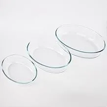 360 Degree Transparent Glass Oven Tray Set 3-pieces