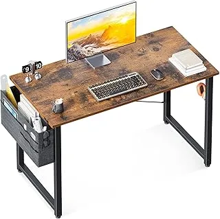 ODK Study Computer Desk 40 inch Home Office Writing Small Desk, Modern Simple Style PC Table with Storage Bag and Headphone Hook, Vintage