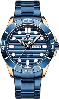 Original NF9198-RG-BE Naviforce Wrist Watch For Men For Dream NF9198 With Blue Dial Metal Belt with Blue Color