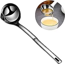 Kitchen Essentials:Stainless Steel Soup Ladle with Fat Separator,Long Handle Ladle for Home Cooking and Stress,Available in Al-Isra (2)