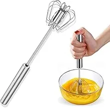 Semi-automatic Spring Mechanical Whisk, Stainless Steel Whisk, Egg Beater Mixer Easy Hand Whisk, Milk Frother for Cream Foaming, Best Product Supplier Al-Israa (1 Piece))