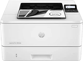 HP LaserJet Pro 4003dw Printer - Duplex, Wireless, Print: up to 42 ppm black, Hi-Speed USB 2.0, White- [2Z610A]