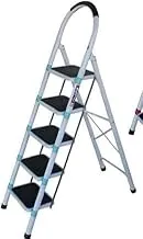 Hail Metal New Star Folding Ladder 5 Steps White and Black Seller Prince Plast