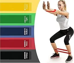 Altino Resistance Loop Bands, Thera Bands, Exercise Bands for Home Fitness, Stretching, Strength Training, Physical Therapy, Natural Latex Workout Bands, Pilates Flex Bands – Set of 5