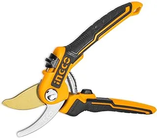 Ingco 8 Inch Heavy Duty Pruning Shears For Branch Cutting And Tree Trimming,Yellow,Hps0601