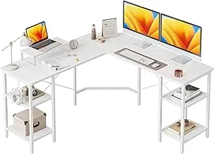 CubiCubi L Shaped Desk with Shleves, 58