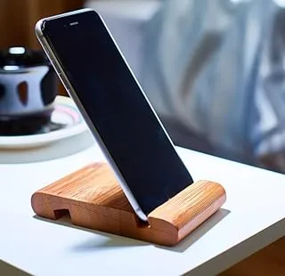 Wooden mobile phone holder with two sides to carry the mobile anywhere