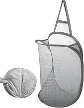 Hanging Laundry Basket, Foldable Mesh Laundry Hamper Dirty Clothes Hamper with Carry Handles, Used for Travel, Bathroom, Dorms.