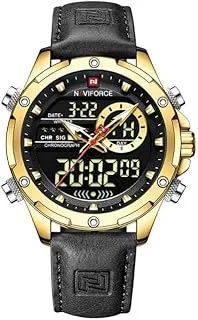 Naviforce watch for men -gold-black-